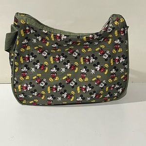 Mickey Mouse Purse From Disney Olive Green With Mickeys All Over shoulder Bag